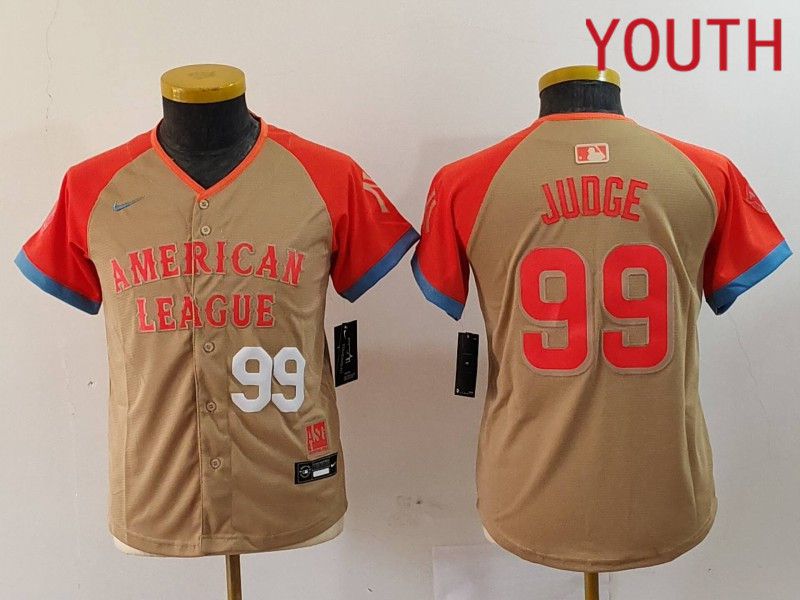 Youth New York Yankees 99 Judge Orange All star 2024 Nike MLB Jersey style 4